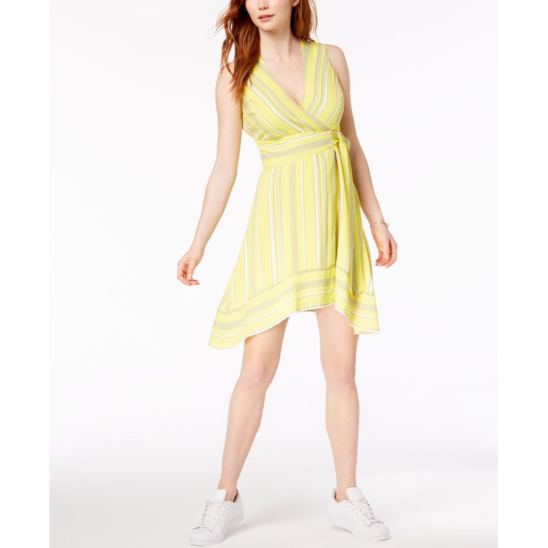 Bar Iii Striped Wrap Dress